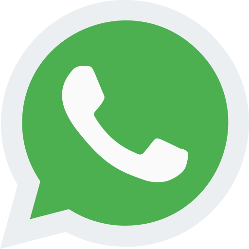 Chatea con nosotros! Logotipo de WhatsApp en fondo verde con un icono de teléfono en color blanco.